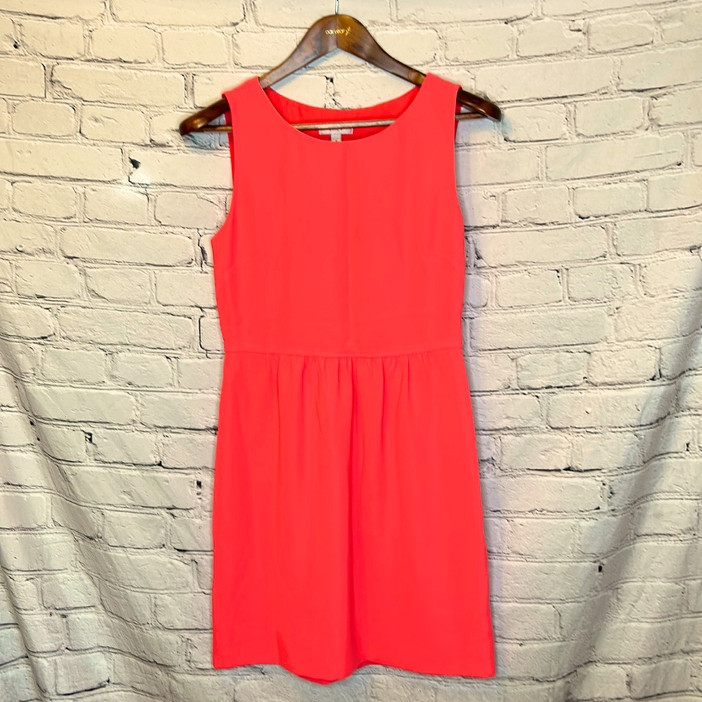 J. Crew Bright Pink Sleeveless Dress Size 4 Excellent Condition